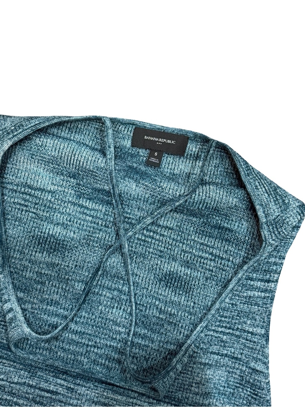 ✨ Banana Republic Sea Teal Space Dye Midi Sweater Dress Strappy Back Tank Size S - Picture 9 of 14